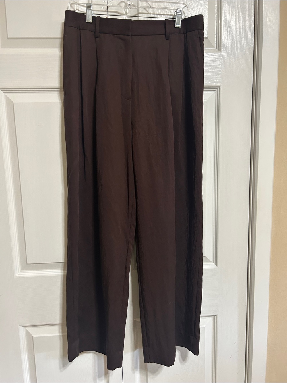 COS  Dark Brown Pleated wide leg Pants
